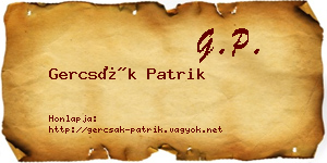 Gercsák Patrik névjegykártya